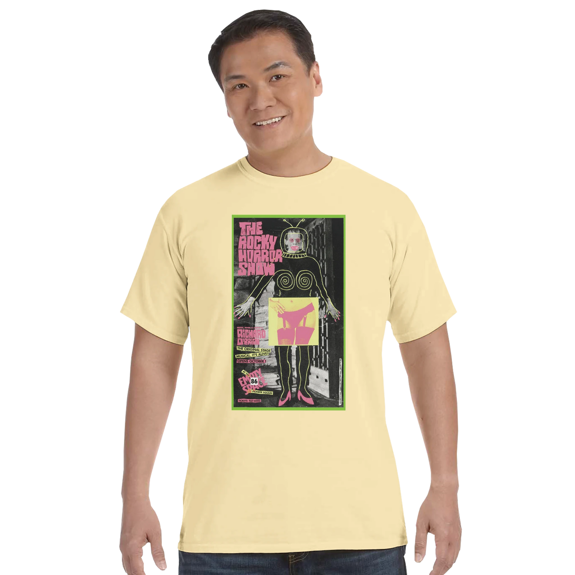 6.1 Oz Ringspun Garment-Dyed T-Shirt In Butter Color – Soft, Pre-Shrunk, Double-Stitched Hem, Size L